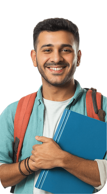 Student with backpack
